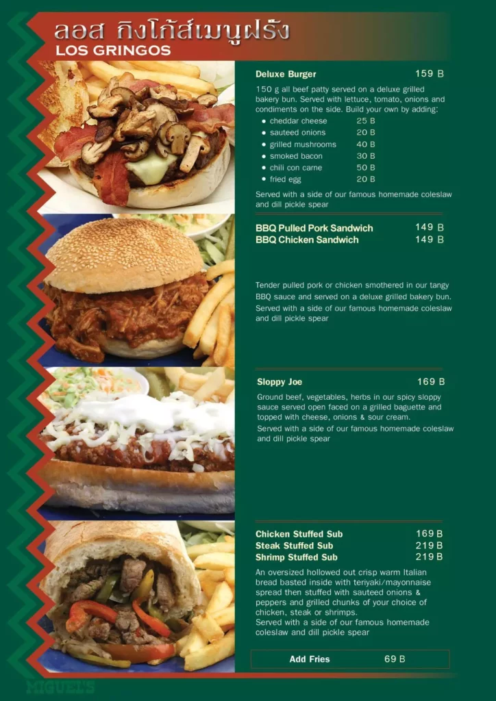 Miguel's Cafe Menu With Prices