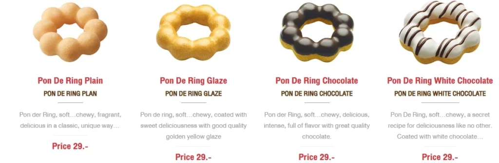 Mister Donut Menu Prices