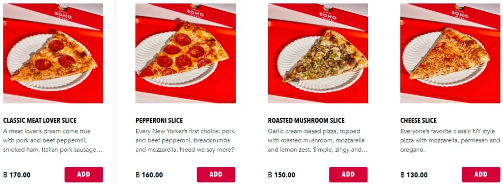 soho pizza slice prices