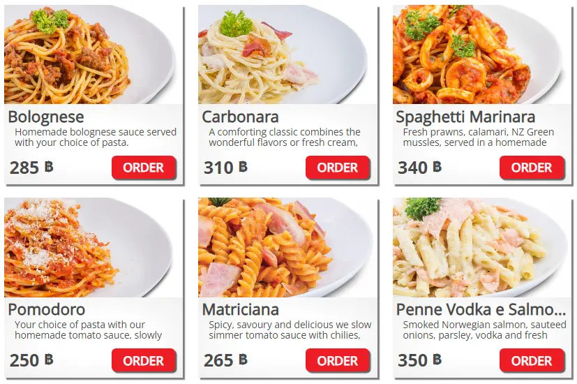 PIZZA MANIA PASTA PRICES