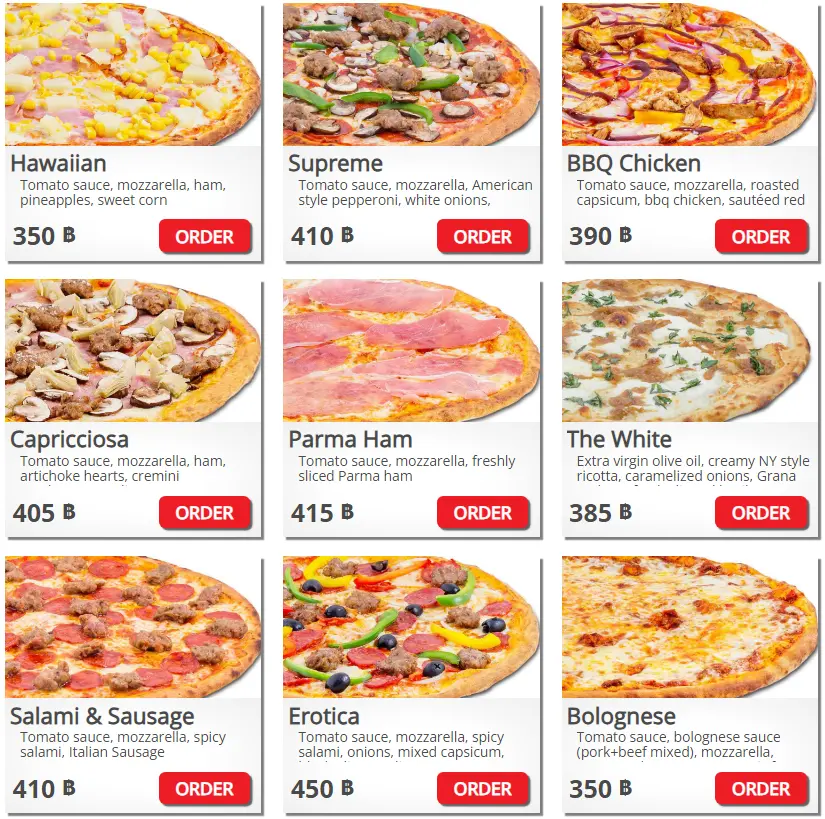 PIZZA MANIA PIZZA MENU WITH PRICES