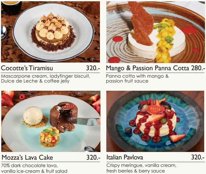 Mozza by Cocotte Dessert Menu