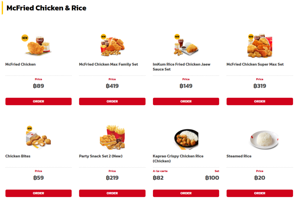 Mcdo Mcfried chicken and rice items prices